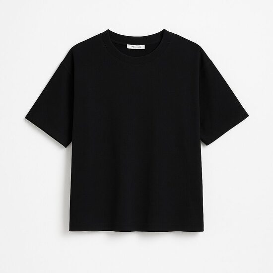 (New) Women's Oversize Cropped T-Shirt, FEMINIST, Black